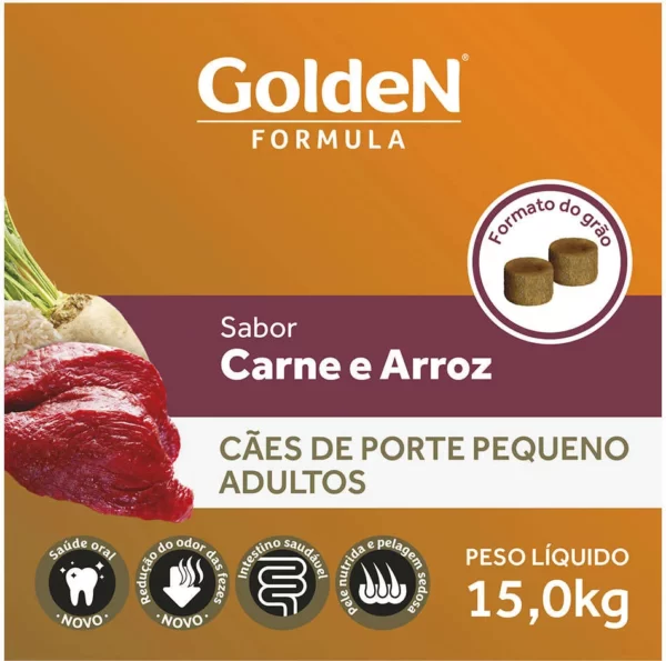 Ração Seca PremieR Pet Golden Formula Carne e Arroz para Cães Adultos de Raças Pequenas